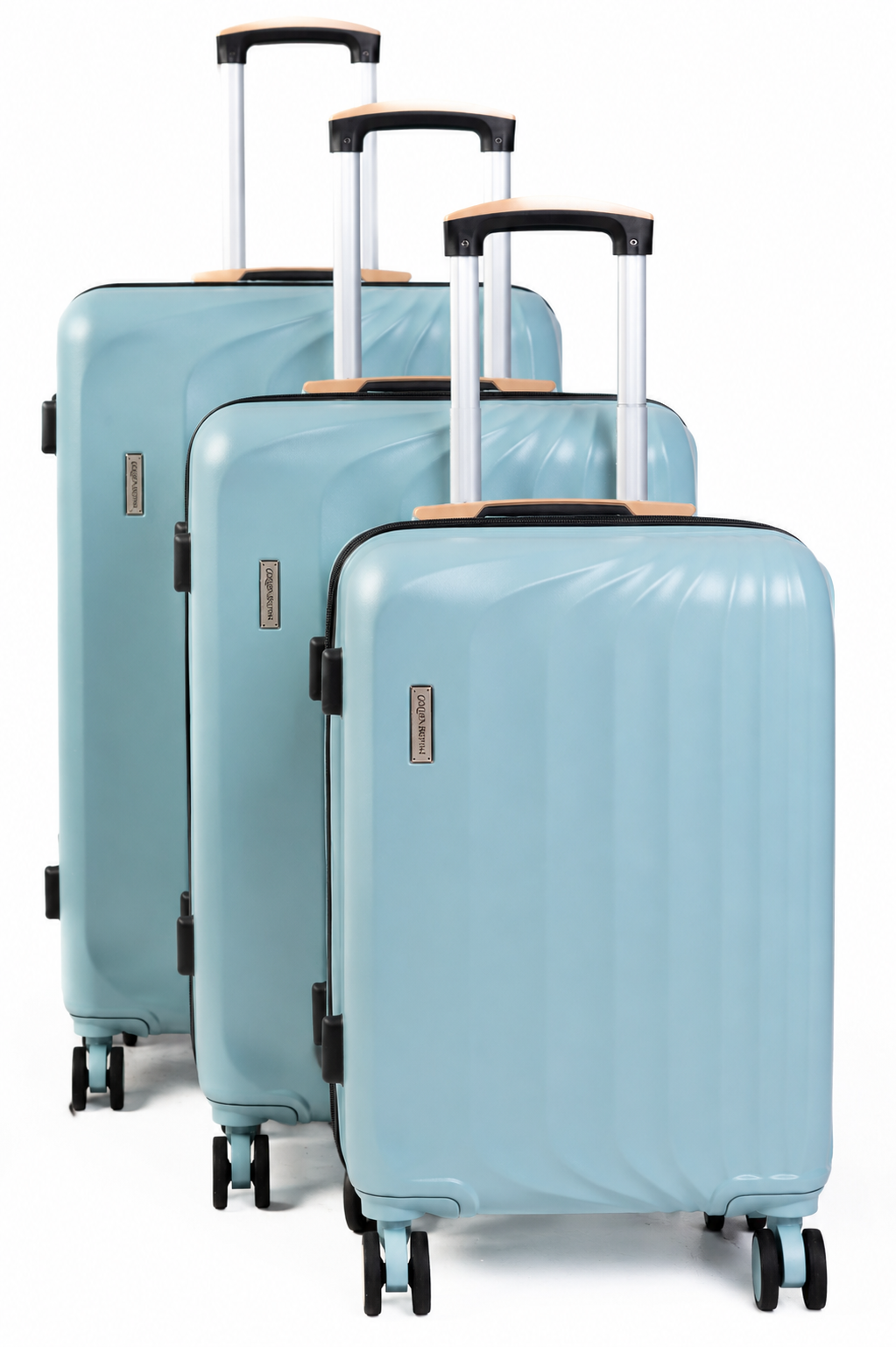 Goldenbritish Sky Blue Luxury 3-Piece Hard Shell Suitcase Set