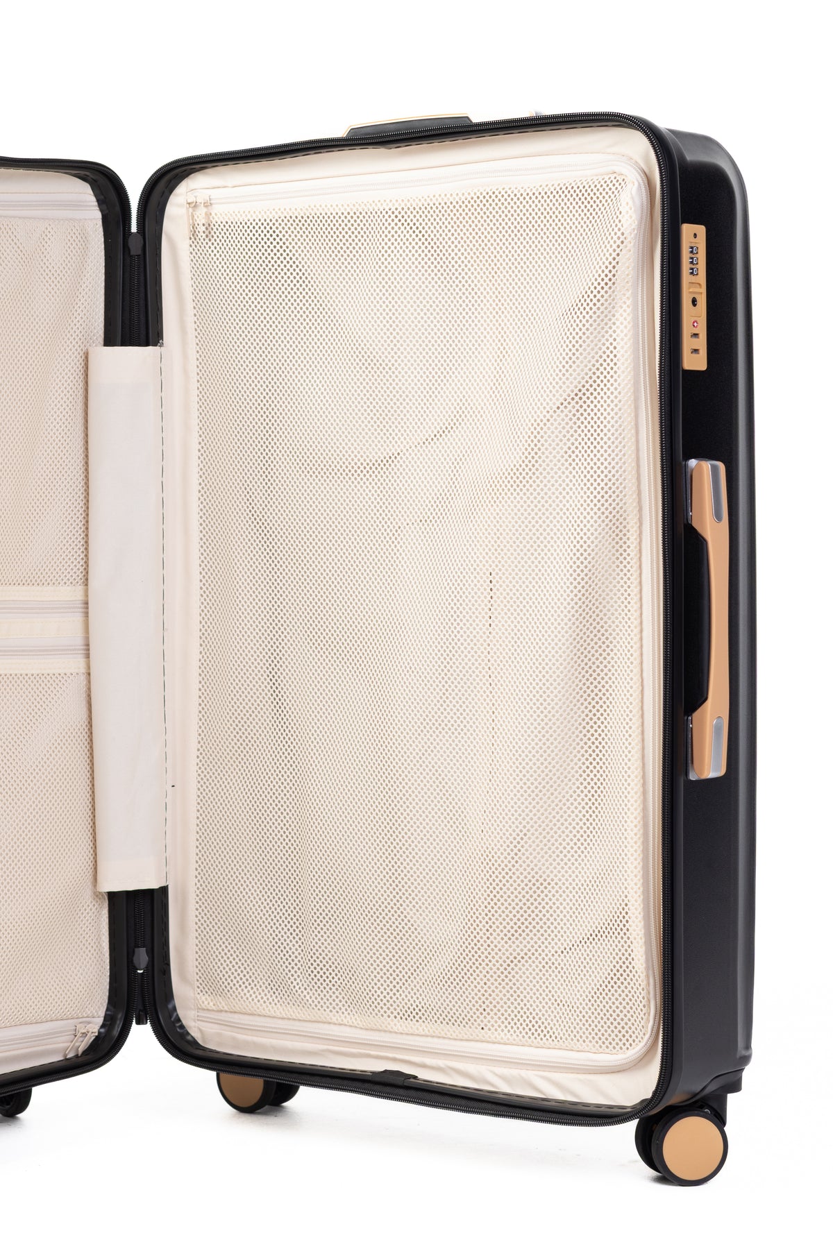 Goldenbritish Black Luxury 3-Piece Hard Shell Suitcase Set