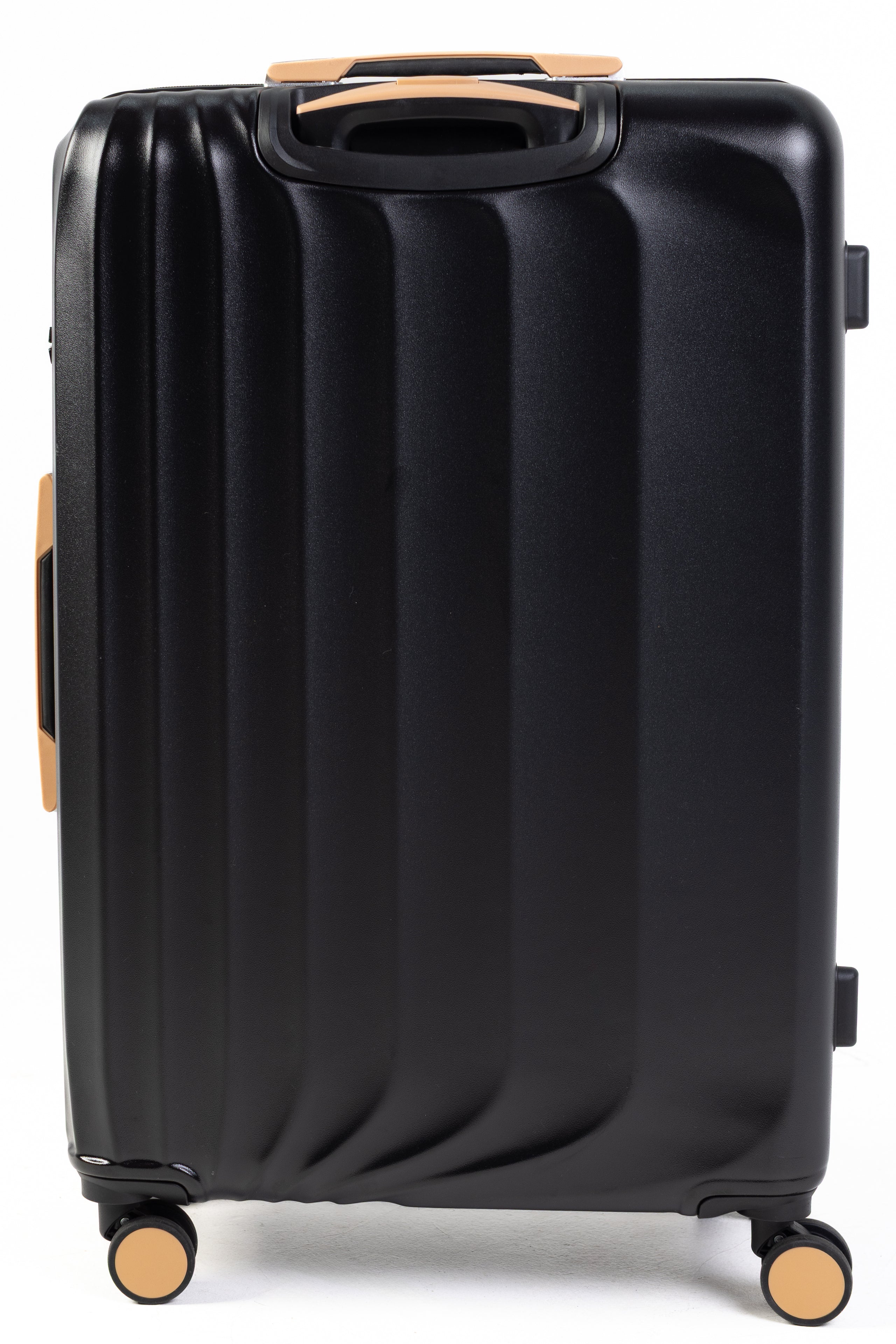 Goldenbritish Black Luxury 3-Piece Hard Shell Suitcase Set