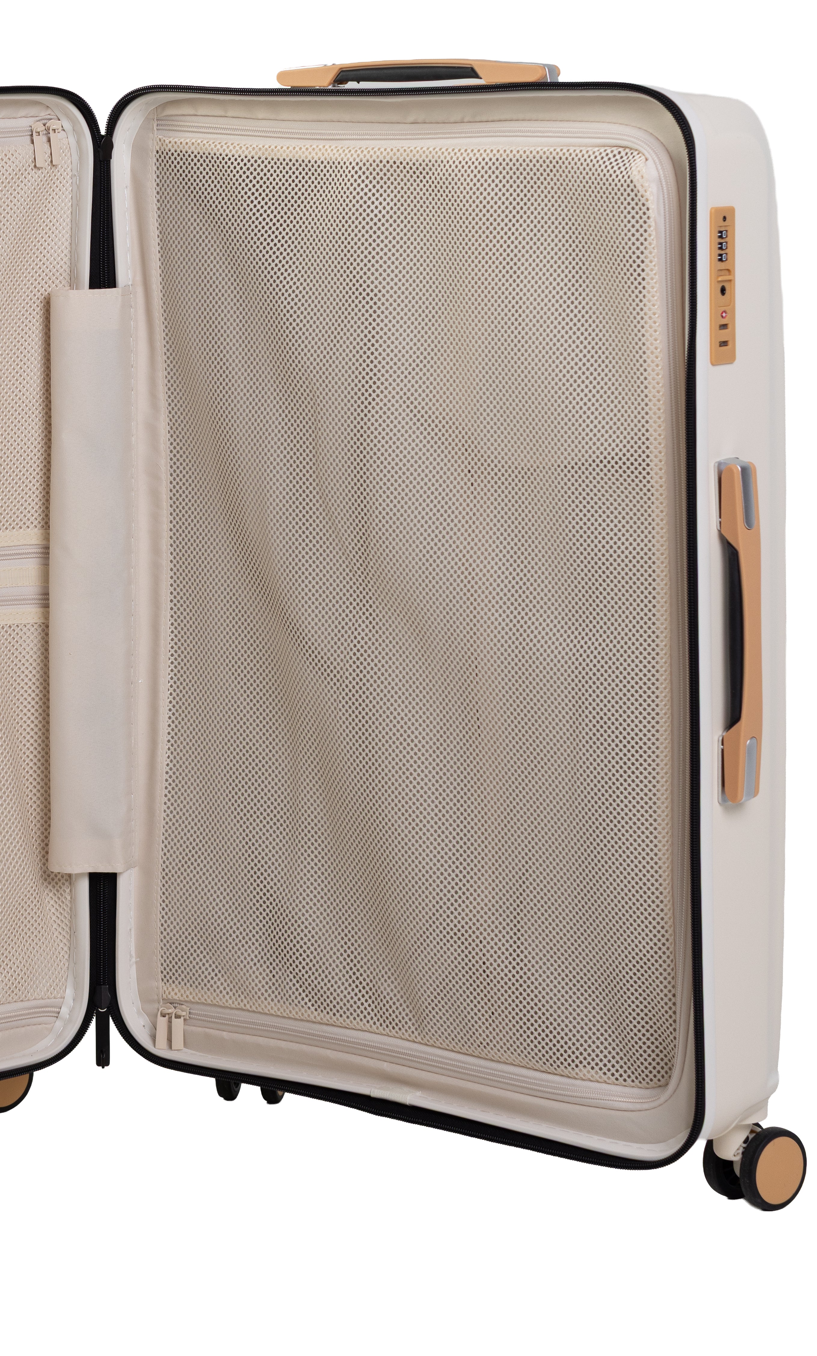 Goldenbritish Cream Luxury 3-Piece Hard Shell Suitcase Set