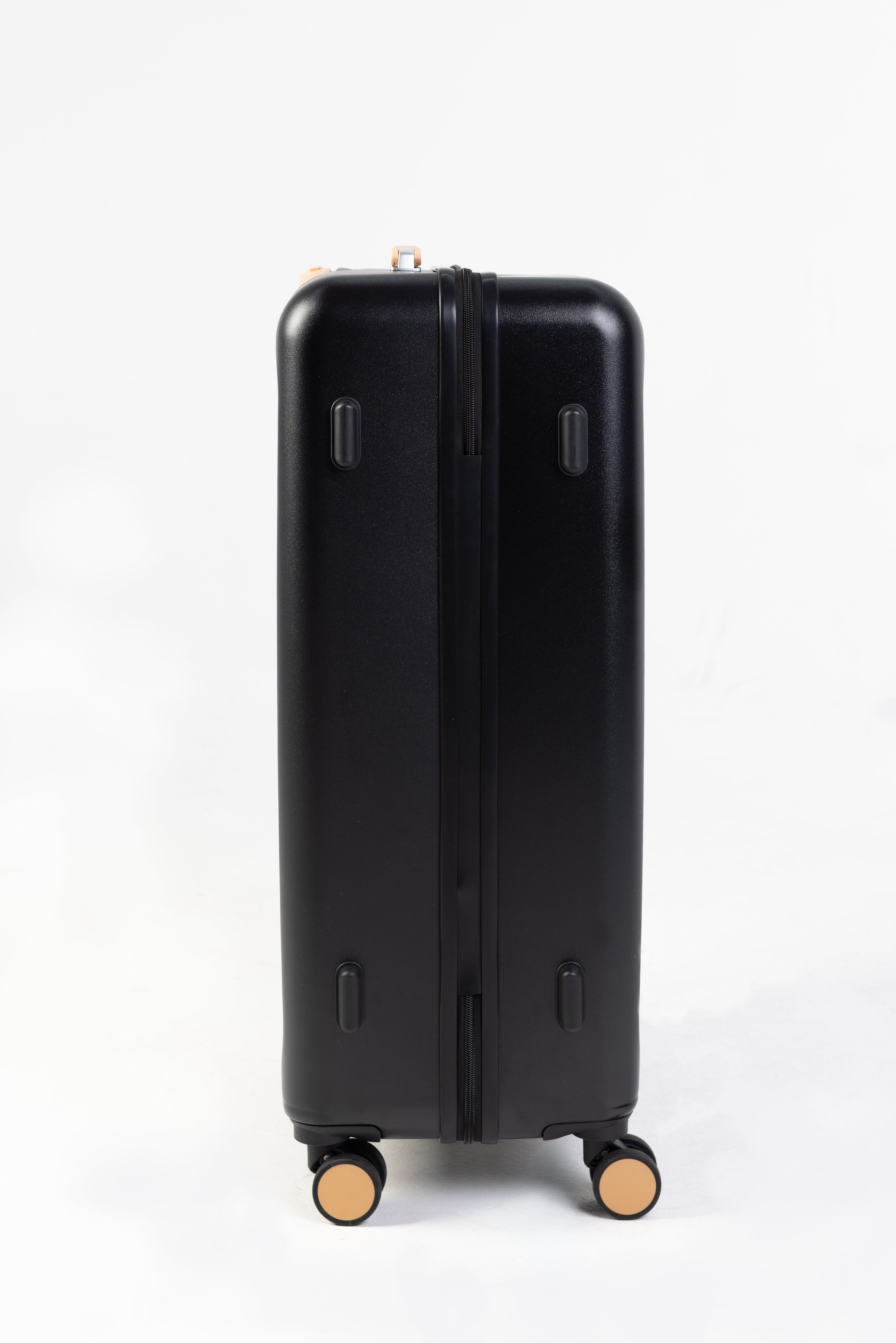 Goldenbritish Black Luxury 3-Piece Hard Shell Suitcase Set